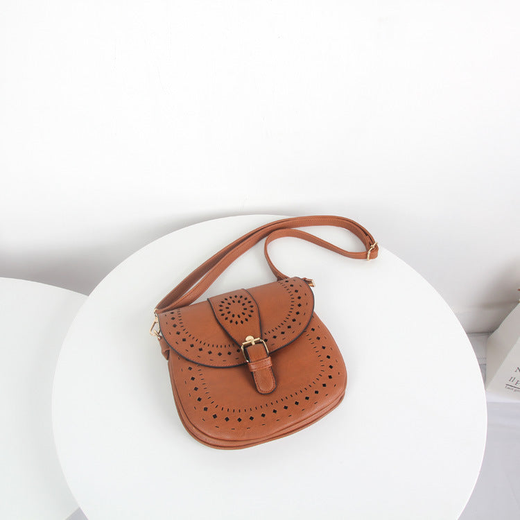 Fashion Hollow Out PU Women Shoulder Handbags 7041-Handbags-Brown-Free Shipping Leatheretro