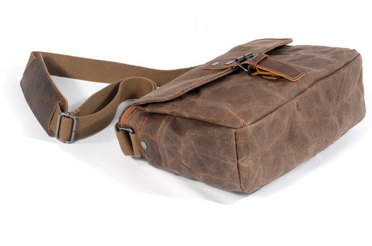 Retro Camera Waxed Canvas Shoulder Bags-Canvas Bag for Camera-Dark Gray-Free Shipping Leatheretro