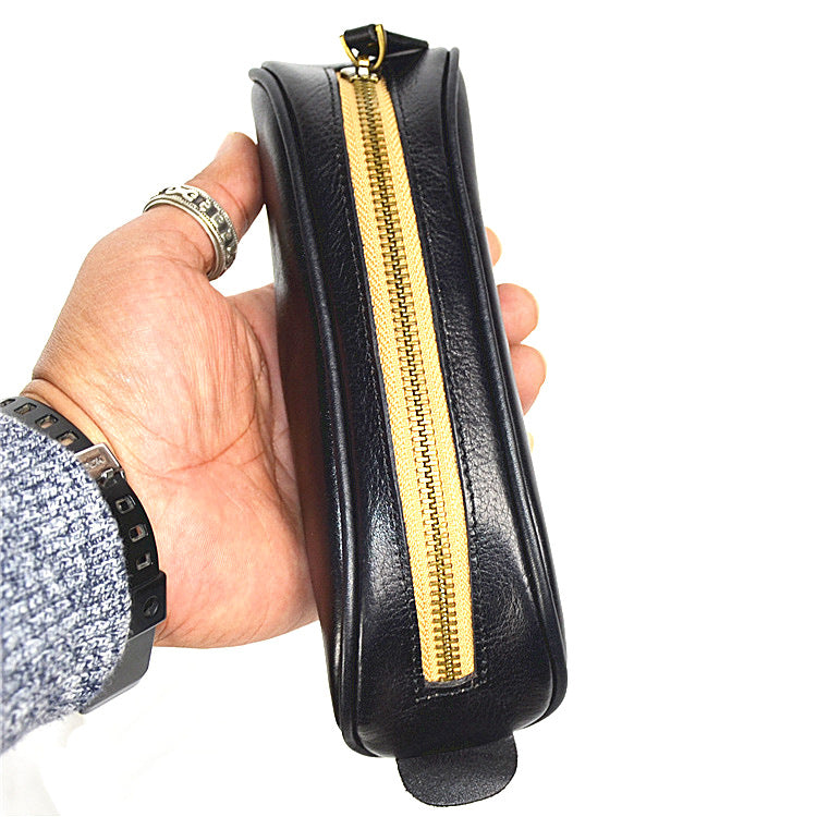 Vegetable Tanning Vintage Mini Pen Cases 11009-Yellow-Free Shipping Leatheretro