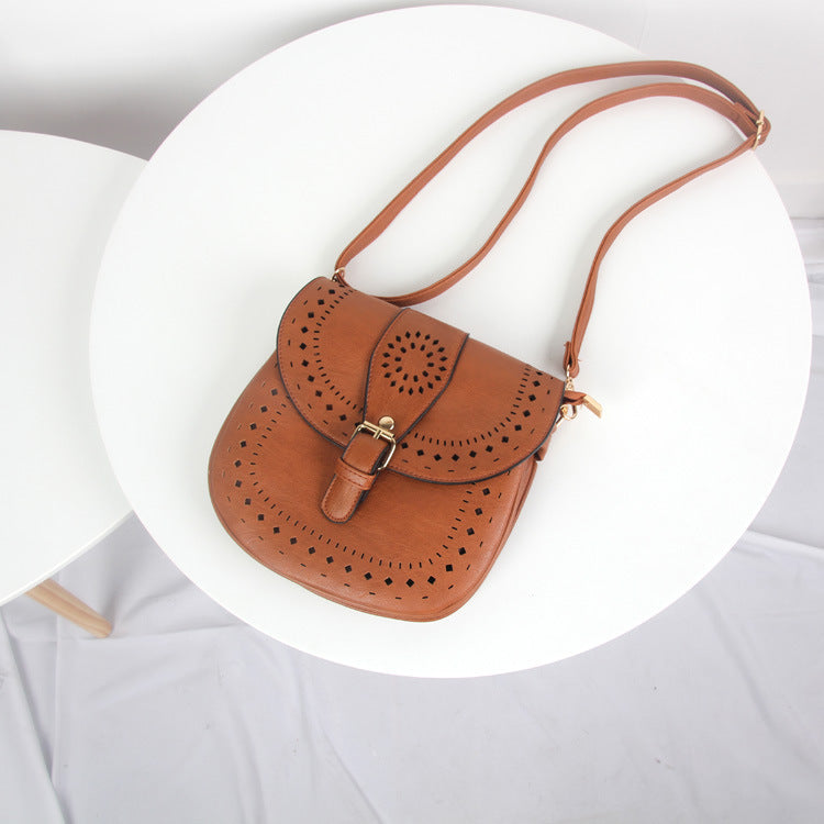 Fashion Hollow Out PU Women Shoulder Handbags 7041-Handbags-Brown-Free Shipping Leatheretro