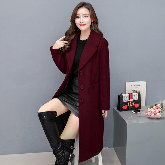 Fashion Women Winter Long Overcoat-Outerwear-Black-M-Free Shipping Leatheretro