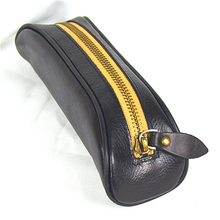 Vegetable Tanning Vintage Mini Pen Cases 11009-Yellow-Free Shipping Leatheretro