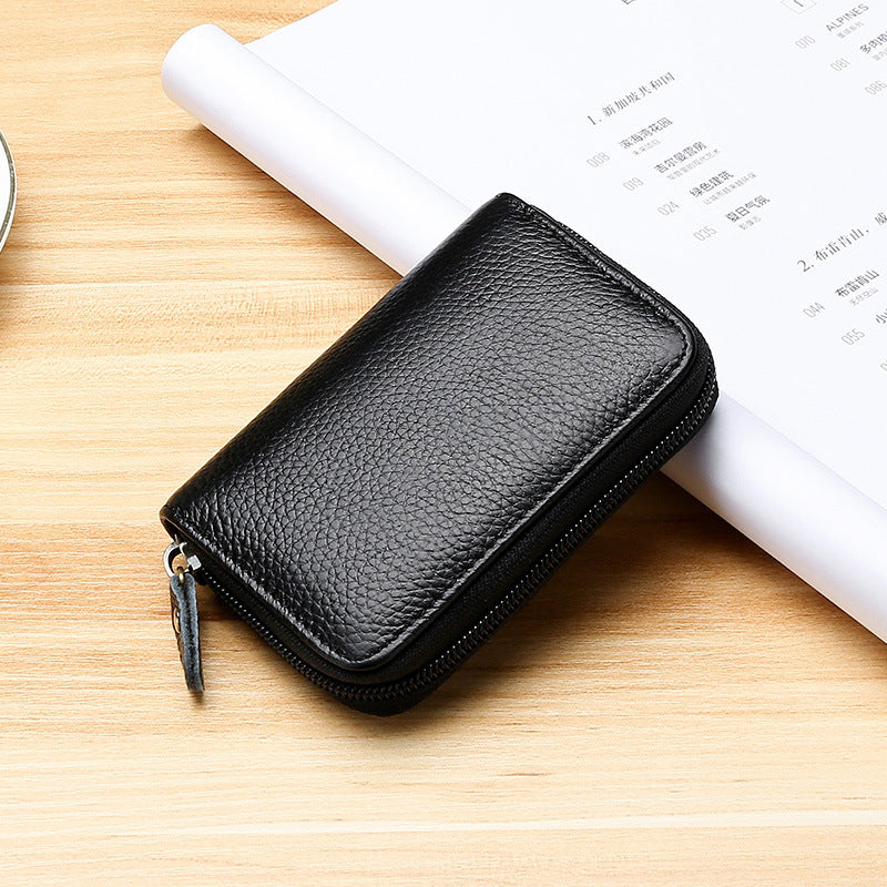 Fashion Cowhide Leather RFID Card Holder Case 8289-Leather Card Cases-Black-Free Shipping Leatheretro