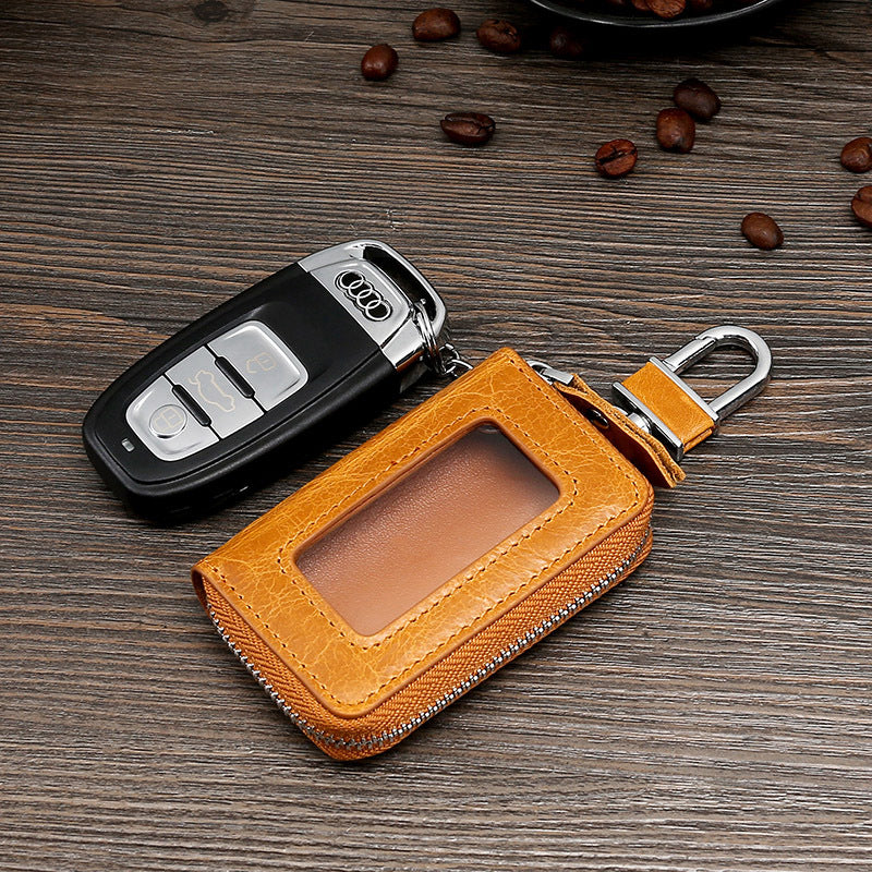 Vintage Cowhide Leather Car Key Cases 9007-Leather Key Case for Car-Coffee-Free Shipping Leatheretro