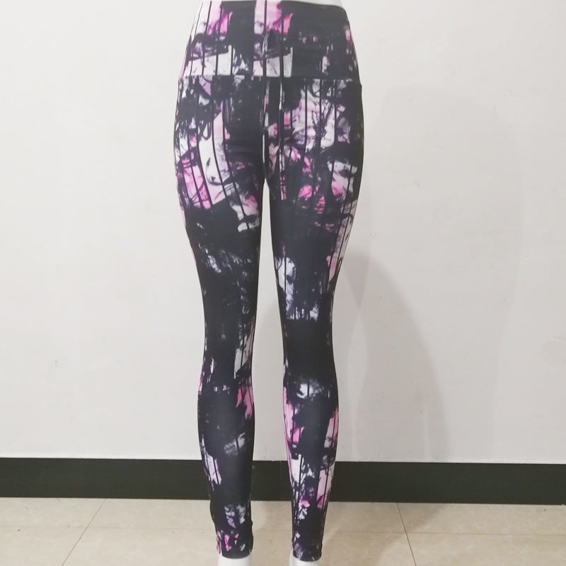 Sexy Abstract Striped High Waist Yoga Leggings-Leggings-Purple-S-Free Shipping Leatheretro