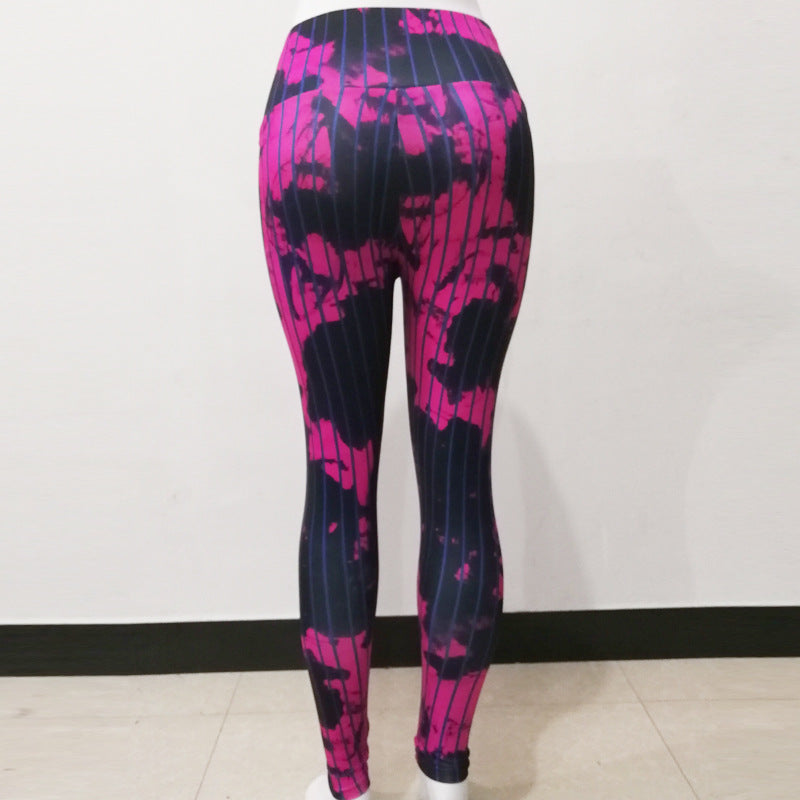 Sexy Abstract Striped High Waist Yoga Leggings-Leggings-Purple-S-Free Shipping Leatheretro