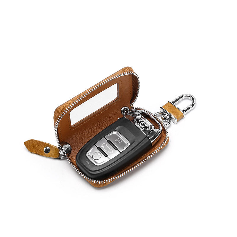 Vintage Cowhide Leather Car Key Cases 9007-Leather Key Case for Car-Coffee-Free Shipping Leatheretro