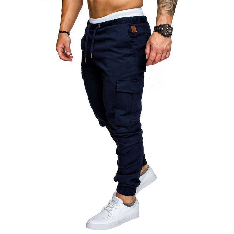 Casual Pockets Pants for Men-Pants-Navy Blue-M-Free Shipping Leatheretro