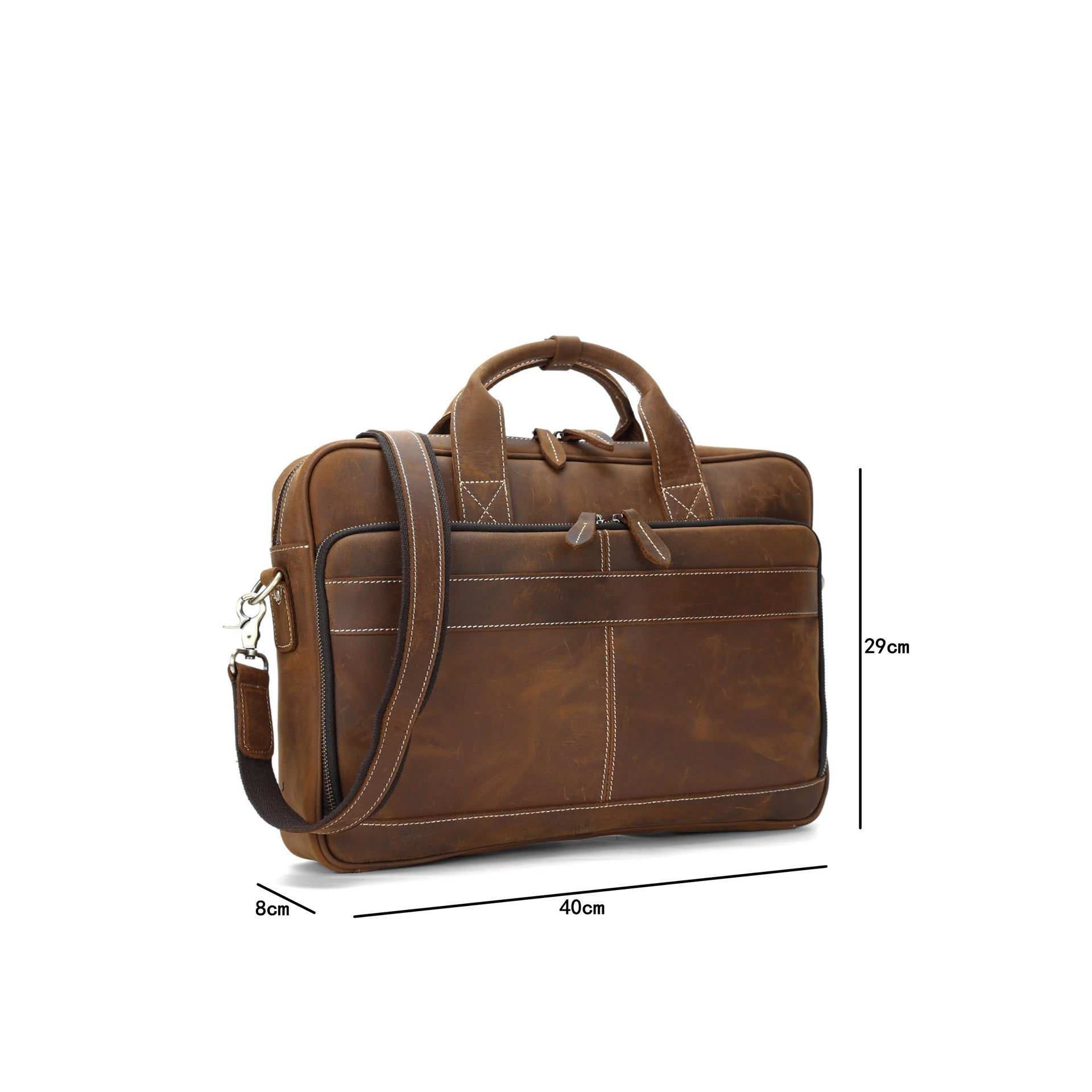 Men's Leather Business Laptop Bags S8903-Leather Briefcases-Dark Brown-Free Shipping Leatheretro