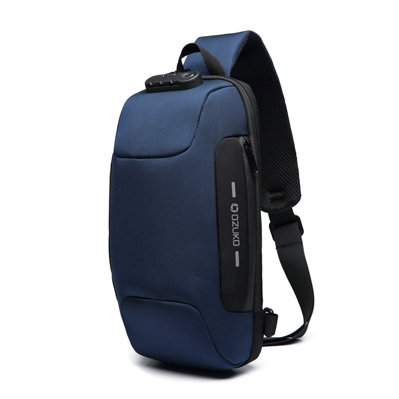 Oxford Fabric Tactical Crossbody Chest Bag for Men 9223-Bicycle Bags & Panniers-Dark Blue-Free Shipping Leatheretro