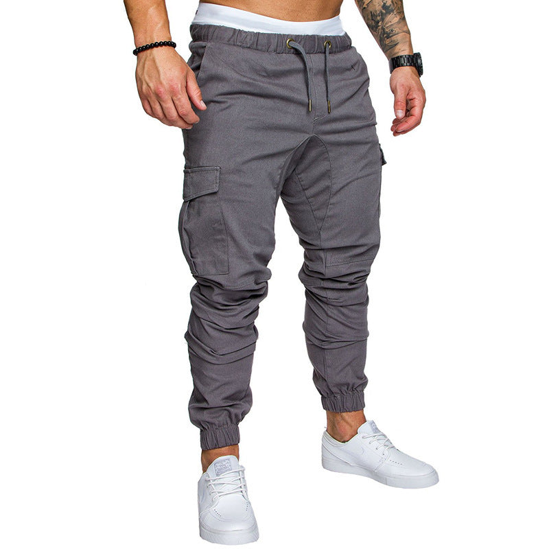 Casual Pockets Pants for Men-Pants-Gray-M-Free Shipping Leatheretro