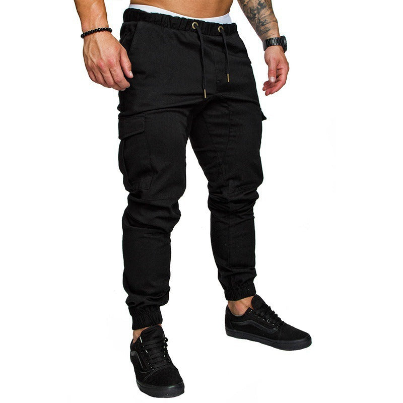 Casual Pockets Pants for Men-Pants-Black-M-Free Shipping Leatheretro