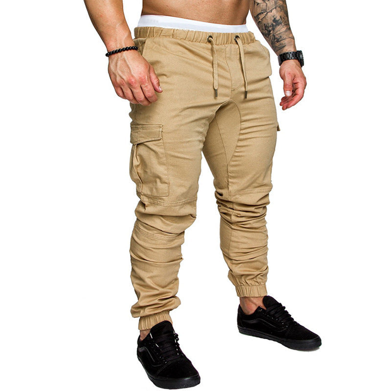 Casual Pockets Pants for Men-Pants-Khaki-M-Free Shipping Leatheretro