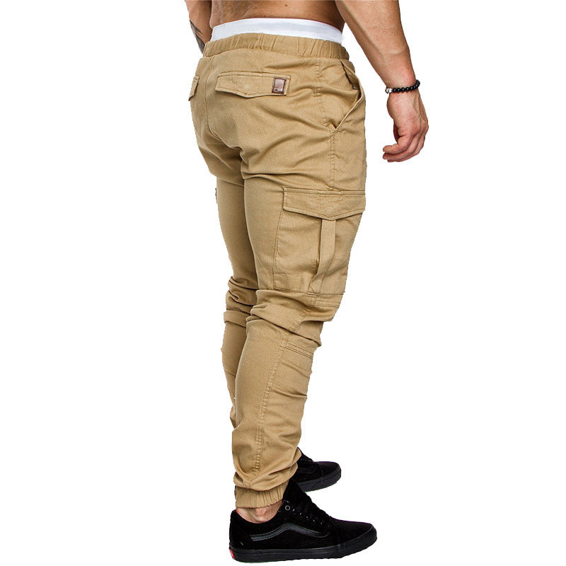 Casual Pockets Pants for Men-Pants-Khaki-M-Free Shipping Leatheretro