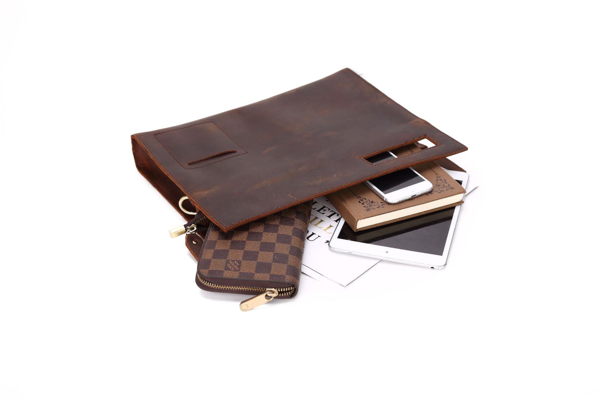 Men Vintage Crossbody Leather Bags XY833-Leather Bags-Dark Brown-Free Shipping Leatheretro