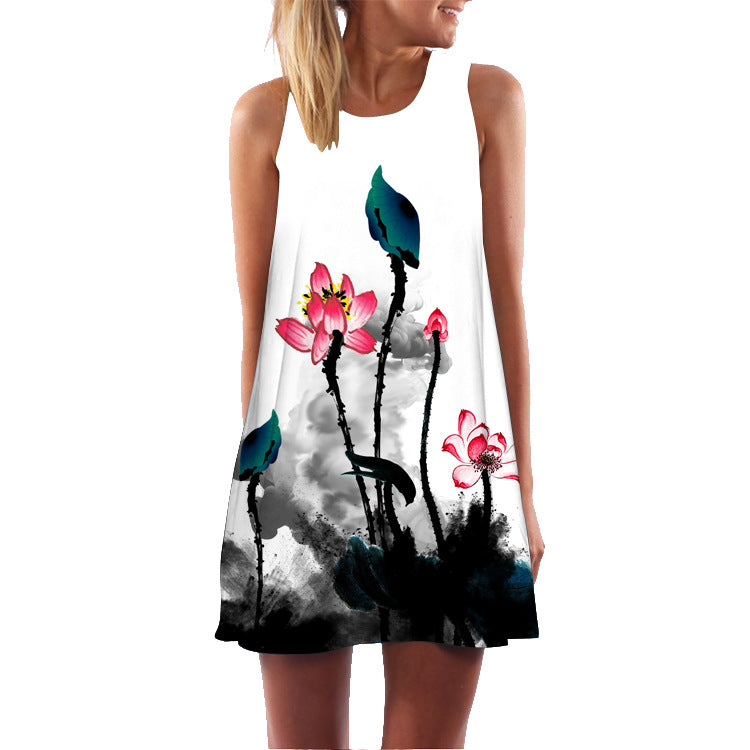 Casual Sleeveless Summer Short Dresses-Dresses-LYQ-446-S-Free Shipping Leatheretro