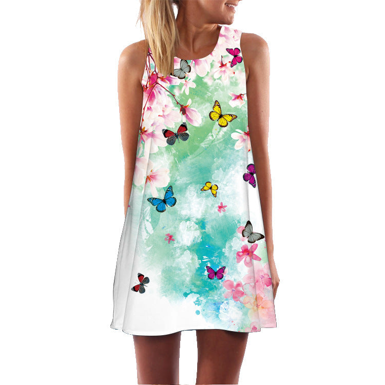 Casual Sleeveless Summer Short Dresses-Dresses-LYQ-447-S-Free Shipping Leatheretro