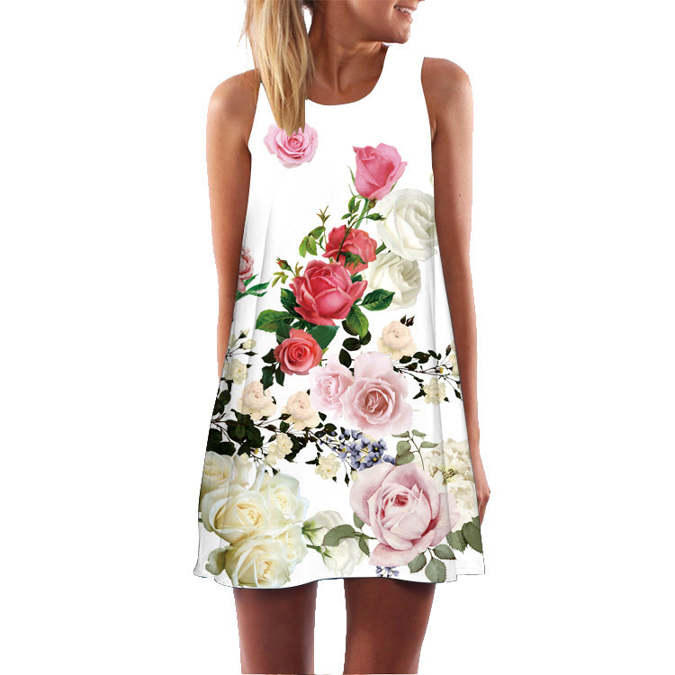 Summer Casual Sleeveless Short Dresses-Dresses-LYQ-422-S-Free Shipping Leatheretro