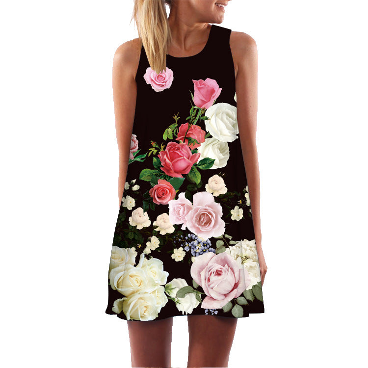 Summer Casual Sleeveless Short Dresses-Dresses-LYQ-422-S-Free Shipping Leatheretro