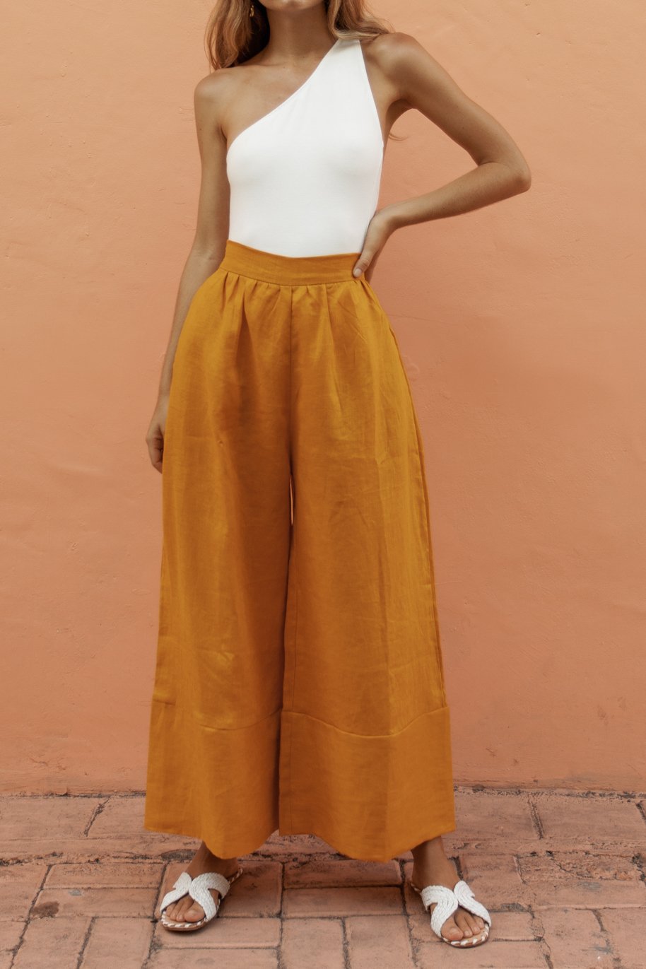 Casual Linen Loose Pants/trousers for Women-Pants-Brown-S-Free Shipping Leatheretro
