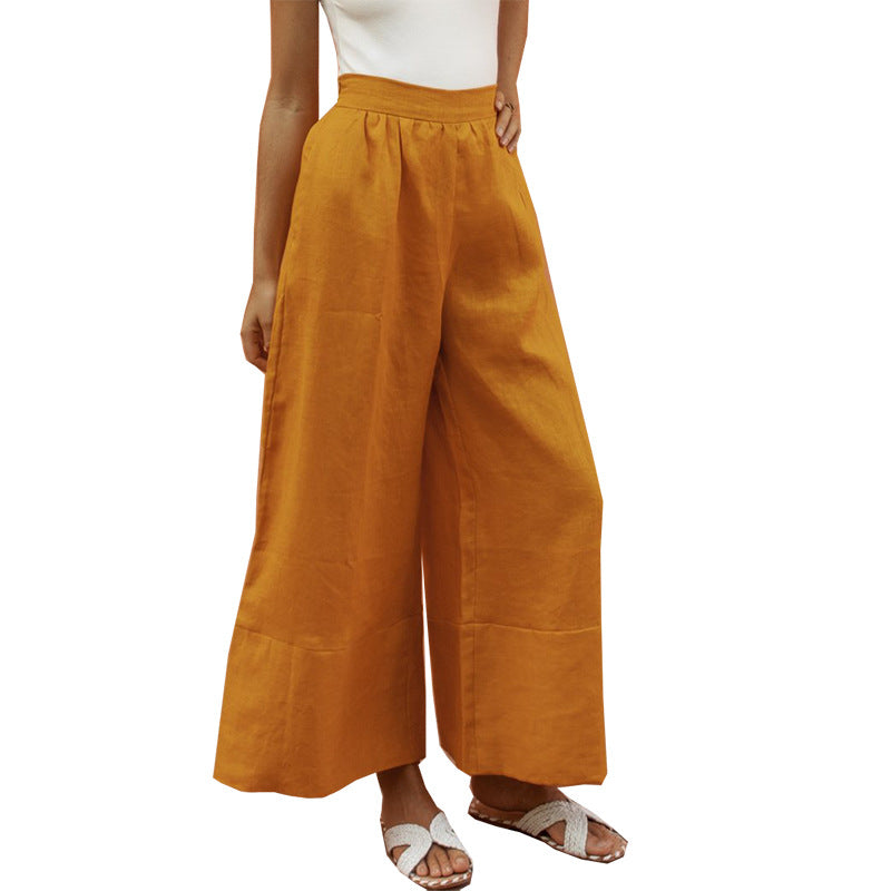 Casual Linen Loose Pants/trousers for Women-Pants-White-S-Free Shipping Leatheretro