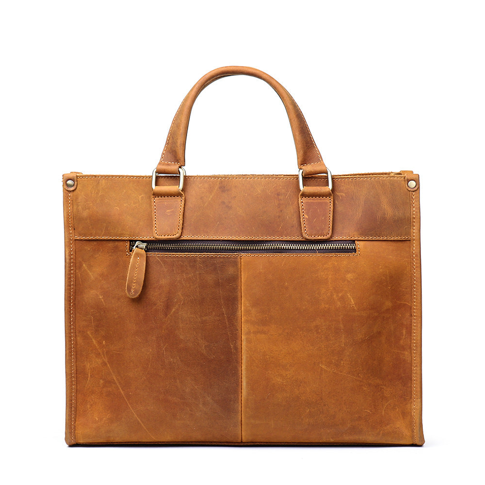 Retro Handmade Leather Briefcase Laptop Bag L9054-Leather Briefcase-Brown-Free Shipping Leatheretro