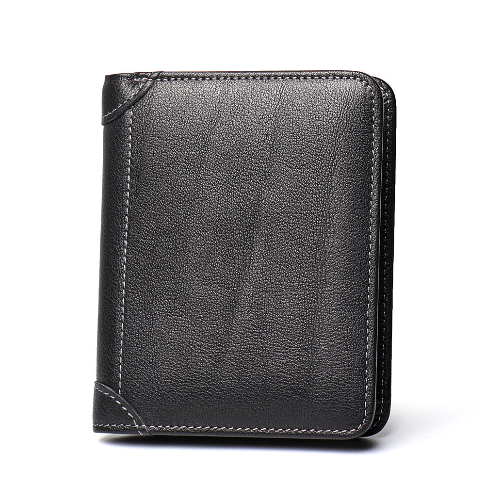 Handmade Leather Wallet L190-1-Leather Wallets-Black-Free Shipping Leatheretro