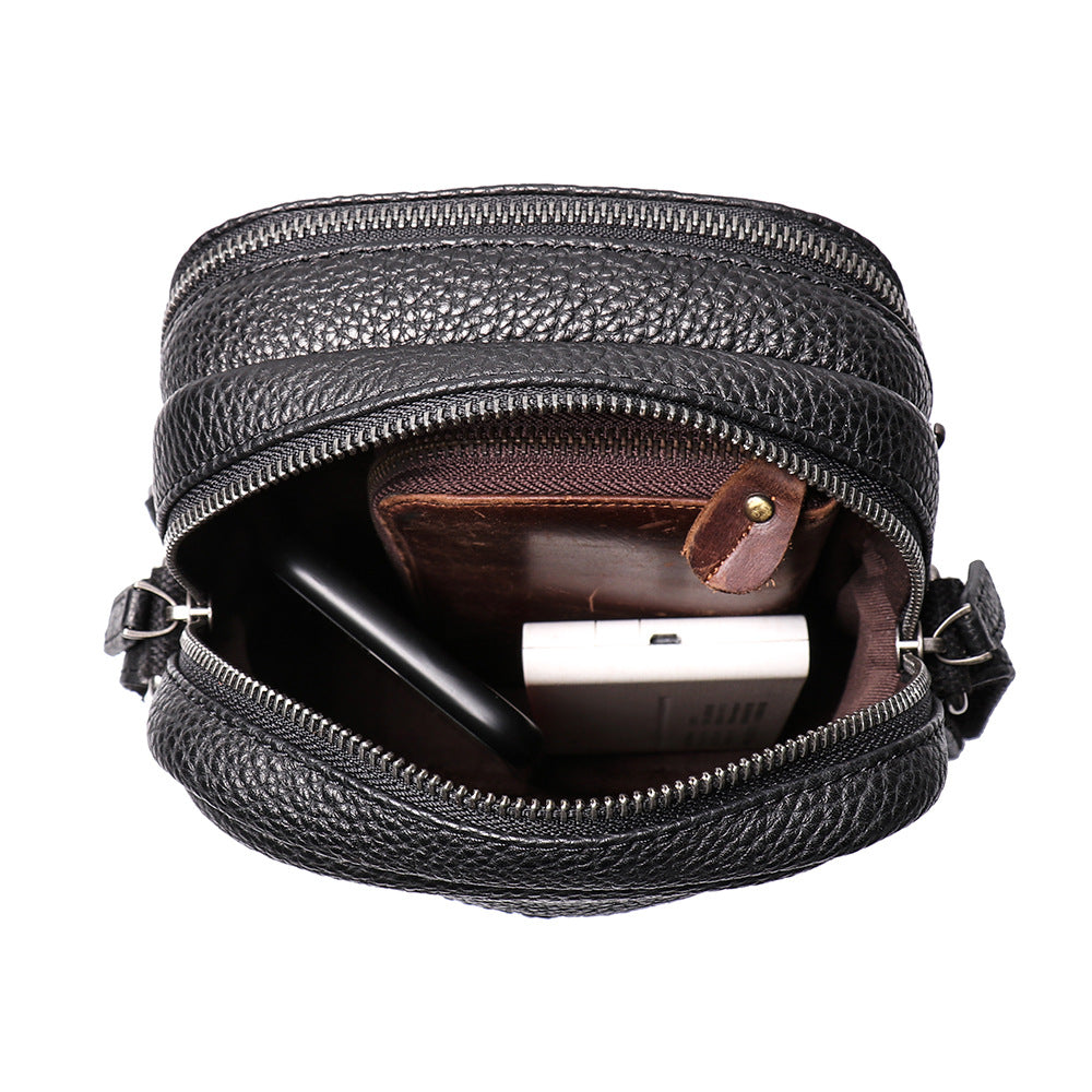 Small Handmade Leather Bags L9268-Black-Free Shipping Leatheretro