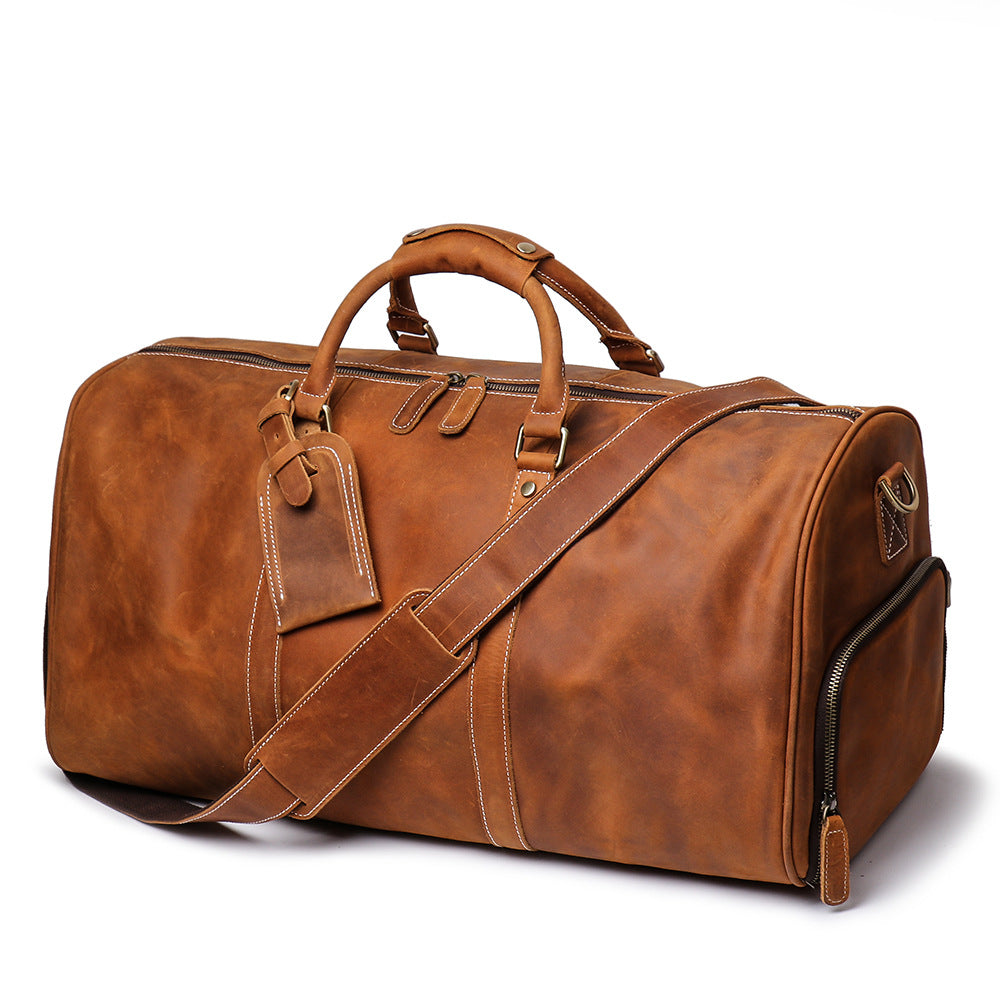 Handmade Leather Large Storage Travelling Bags L1180-Leather Duffle Bags-Brown-Free Shipping Leatheretro