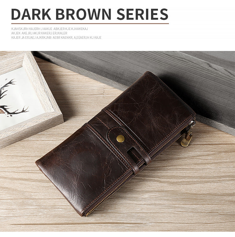 Cowhide Double Zipper Leather Wallets for Women-Leather Wallets for Women-Red-Free Shipping Leatheretro