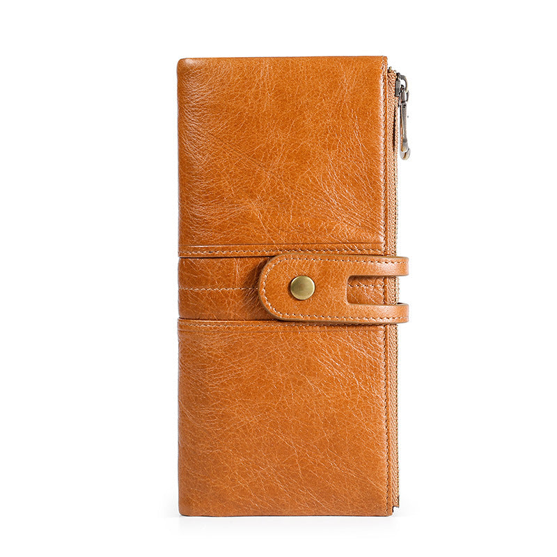 Cowhide Double Zipper Leather Wallets for Women-Leather Wallets for Women-Red-Free Shipping Leatheretro