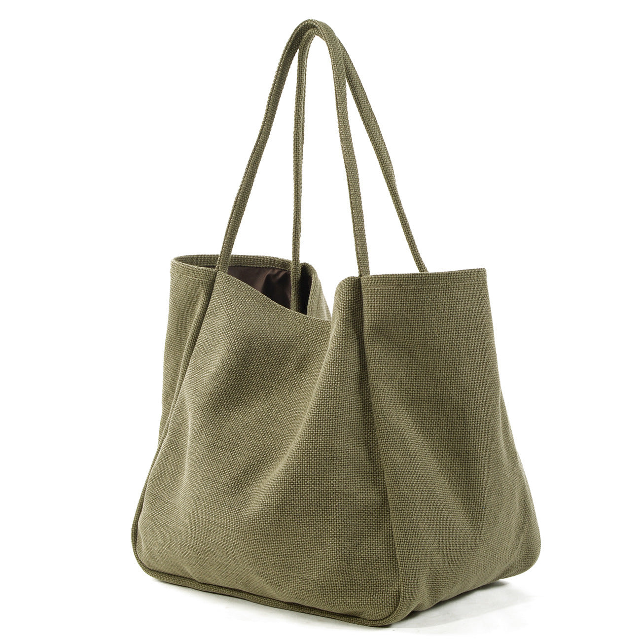 Vintage Linen Large Storage Tote Shopping Bag 9806-Handbags-Army Green-Free Shipping Leatheretro