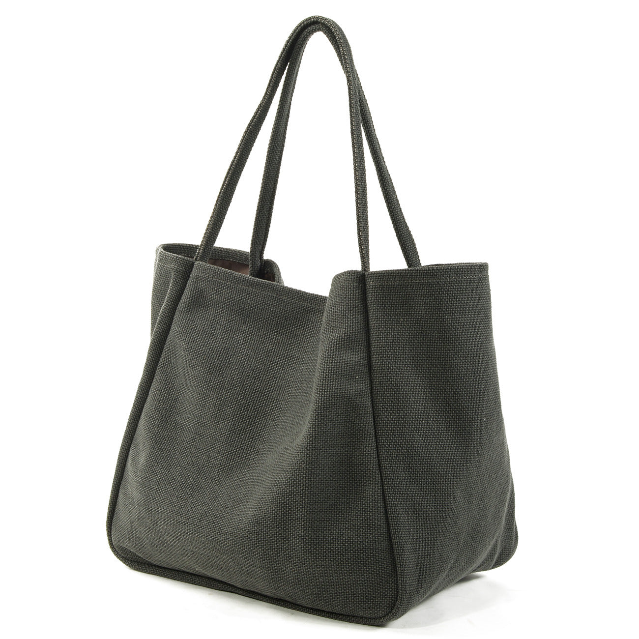 Vintage Linen Large Storage Tote Shopping Bag 9806-Handbags-Dark Gray-Free Shipping Leatheretro