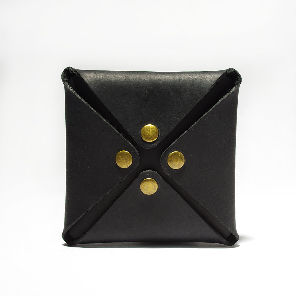 Vintage Cute Leather Coin Changes Bags T820-Business Card Cases-Green-Free Shipping Leatheretro