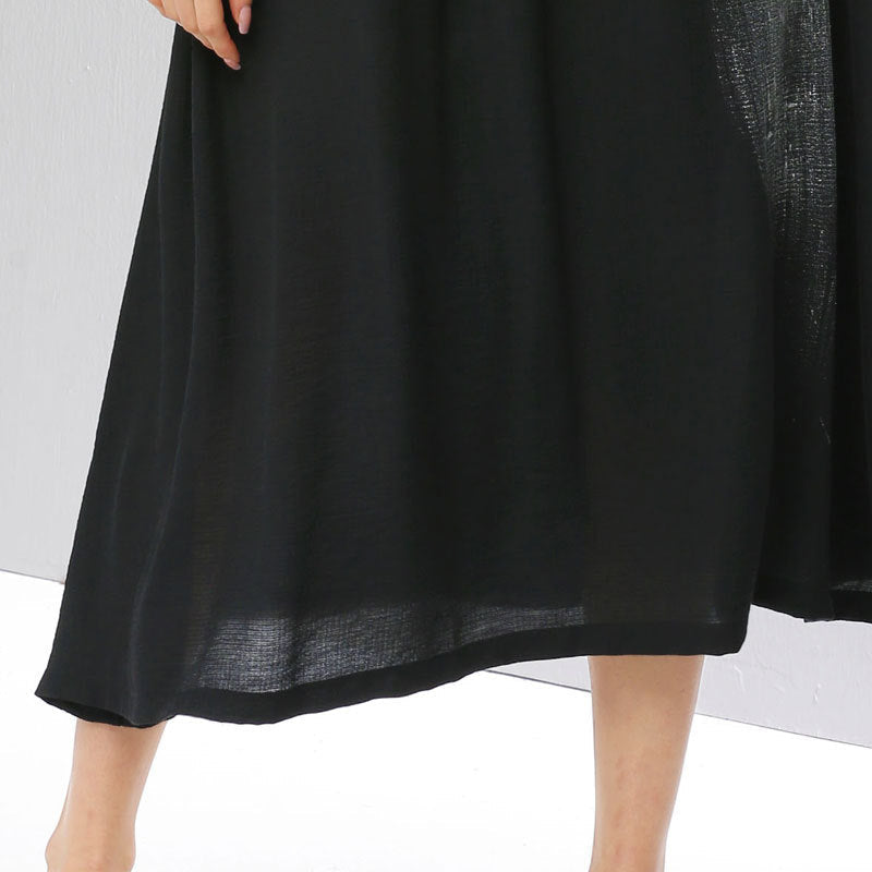 Summer Women Plus Sizes Black Long Cozy Dresses-Dresses-Black-One Size-Free Shipping Leatheretro