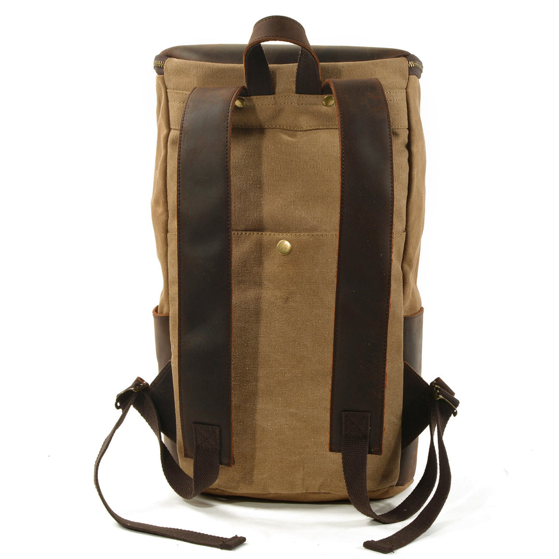 Roomy Capacity Leather Canvas Backpack 6139-Leather Canvas Backpack-Light Gray-Free Shipping Leatheretro