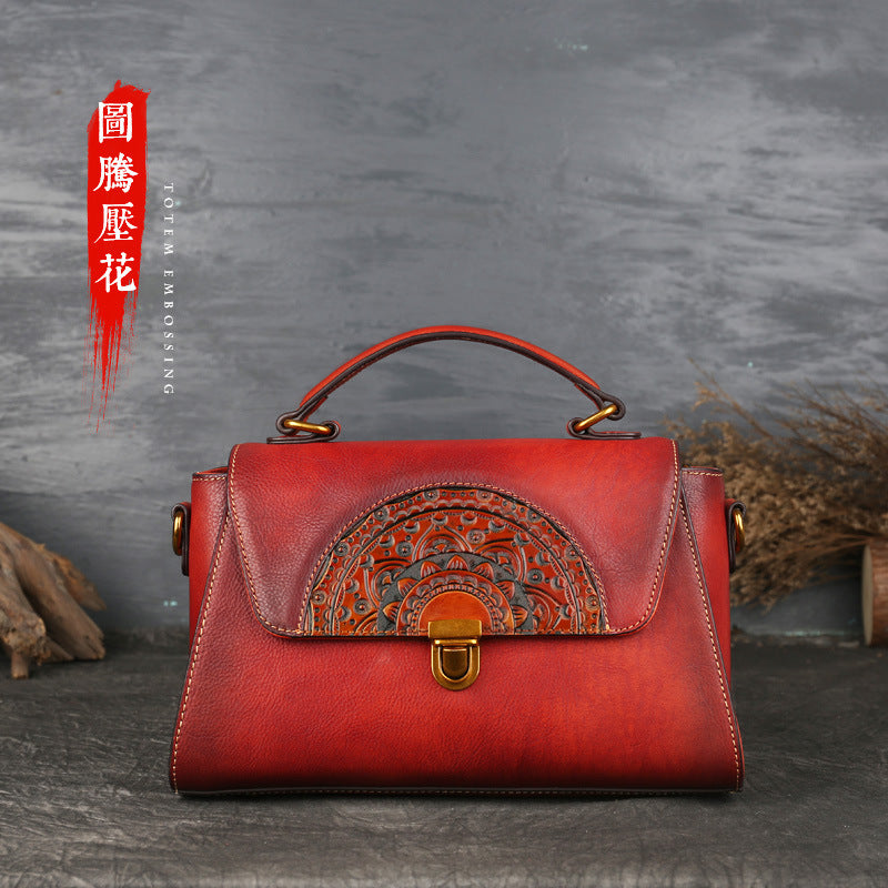 Vintage Leather Tote Handbags for Women 1199-Leather Bags for Women-Orange-Free Shipping Leatheretro