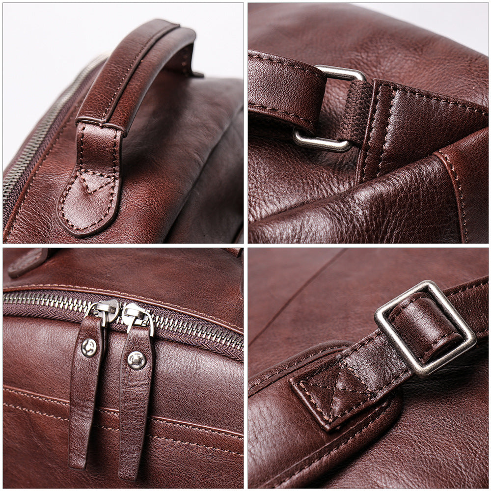 Retro Handmade Leather Large Storage Backpack L88120-Leather Backpack-Black-Free Shipping Leatheretro