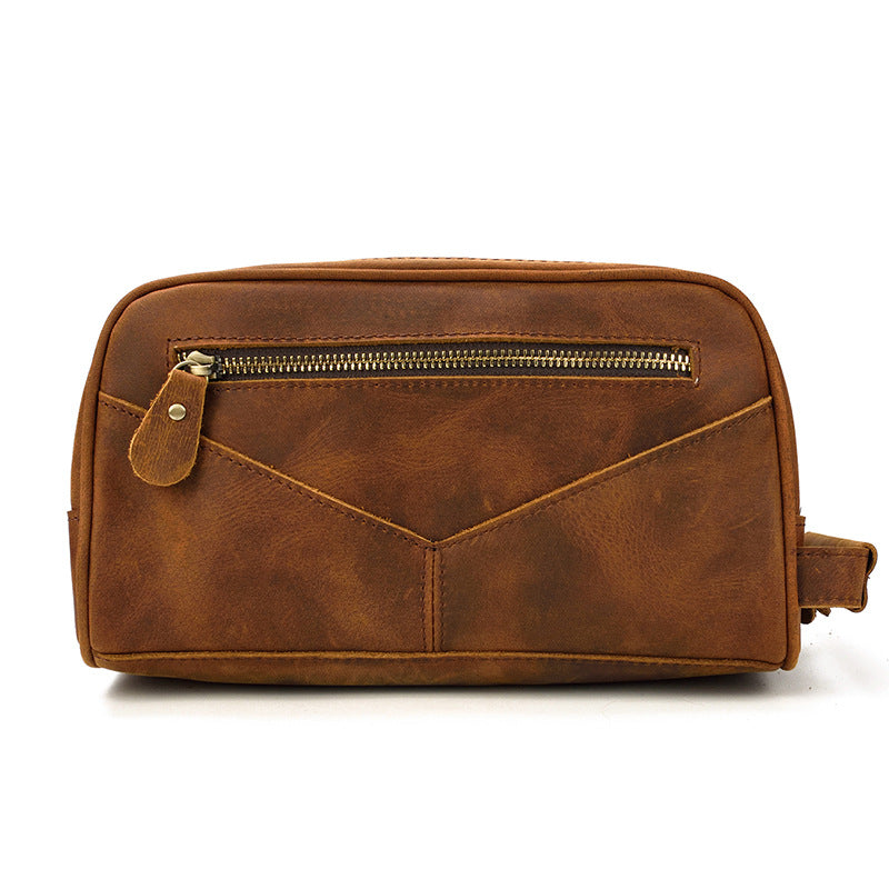 Vintage Cowhide Leather Toiletry Bag 9544-Leather washing Bag-Brown-Free Shipping Leatheretro