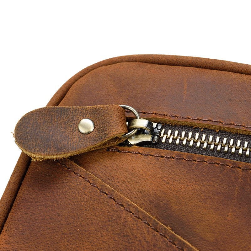 Vintage Cowhide Leather Toiletry Bag 9544-Leather washing Bag-Brown-Free Shipping Leatheretro