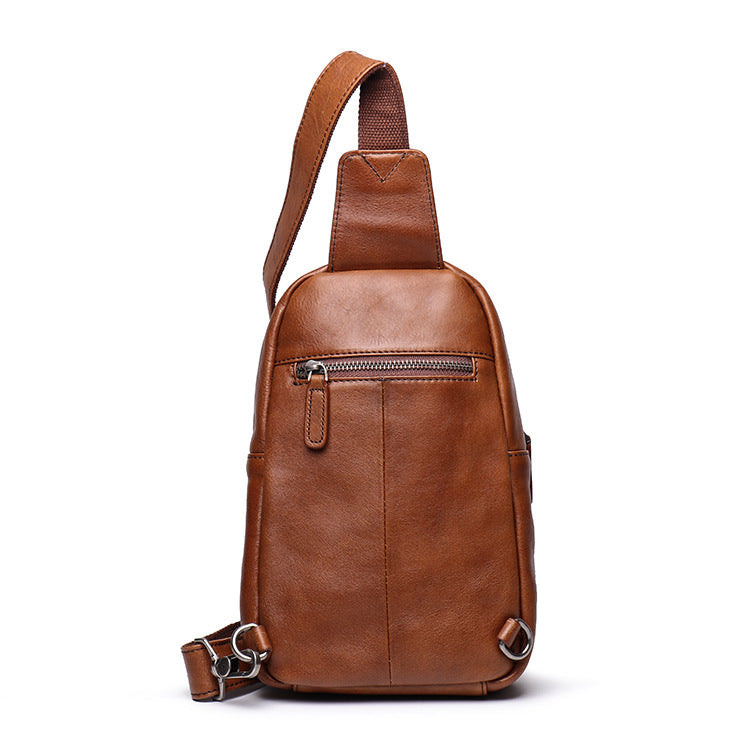 Genine Vintage Leather Chest Pack Bag L9269-Leather Women Bags-Black-Free Shipping Leatheretro