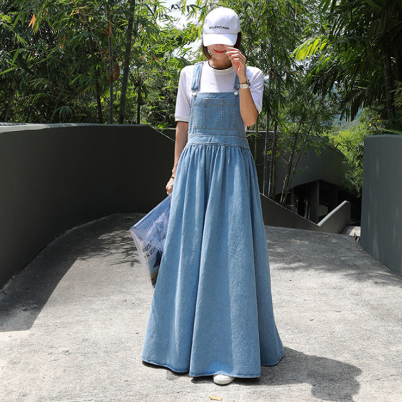 Casual Women Long Jean Suspender Dresses-Dresses-The same as picture-S-Free Shipping Leatheretro