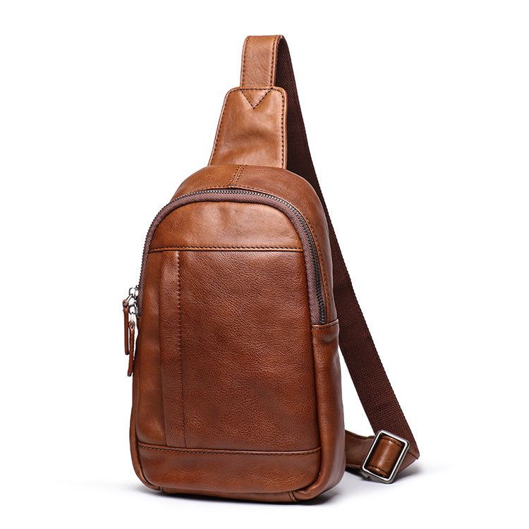 Genine Vintage Leather Chest Pack Bag L9269-Leather Women Bags-Brown-Free Shipping Leatheretro