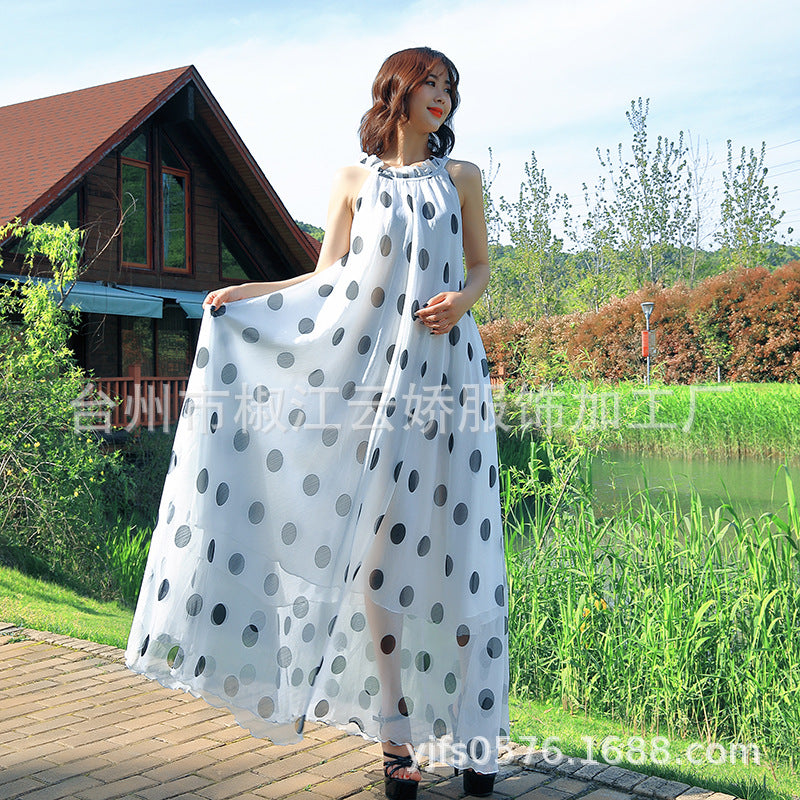 Summer Chiffon Long Beach Dresses for Holiday-Dresses-Black-115cm-Free Shipping Leatheretro