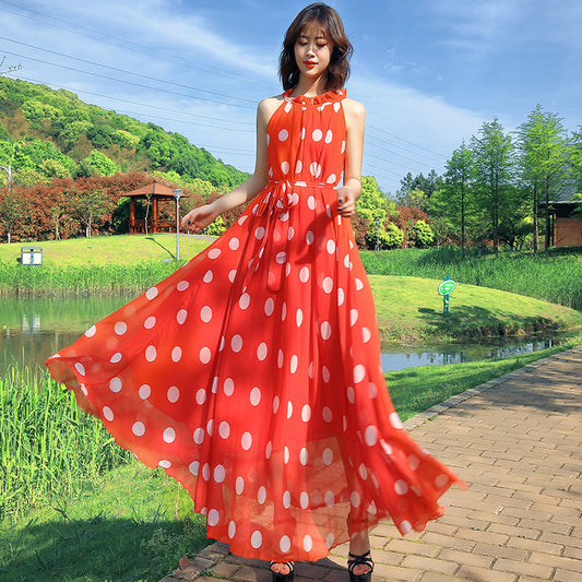 Summer Chiffon Long Beach Dresses for Holiday-Dresses-Red-115cm-Free Shipping Leatheretro