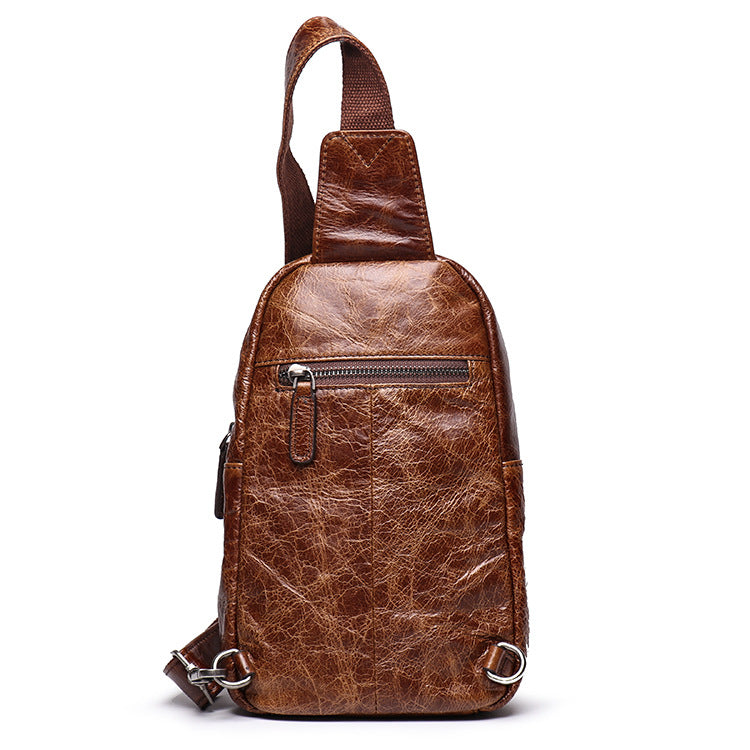 Genine Vintage Leather Chest Pack Bag L9269-Leather Women Bags-Black-Free Shipping Leatheretro