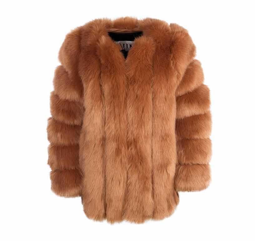 Artificial Fox Fur Women Winter Overcoat-Outerwear-Pink-S-Free Shipping Leatheretro