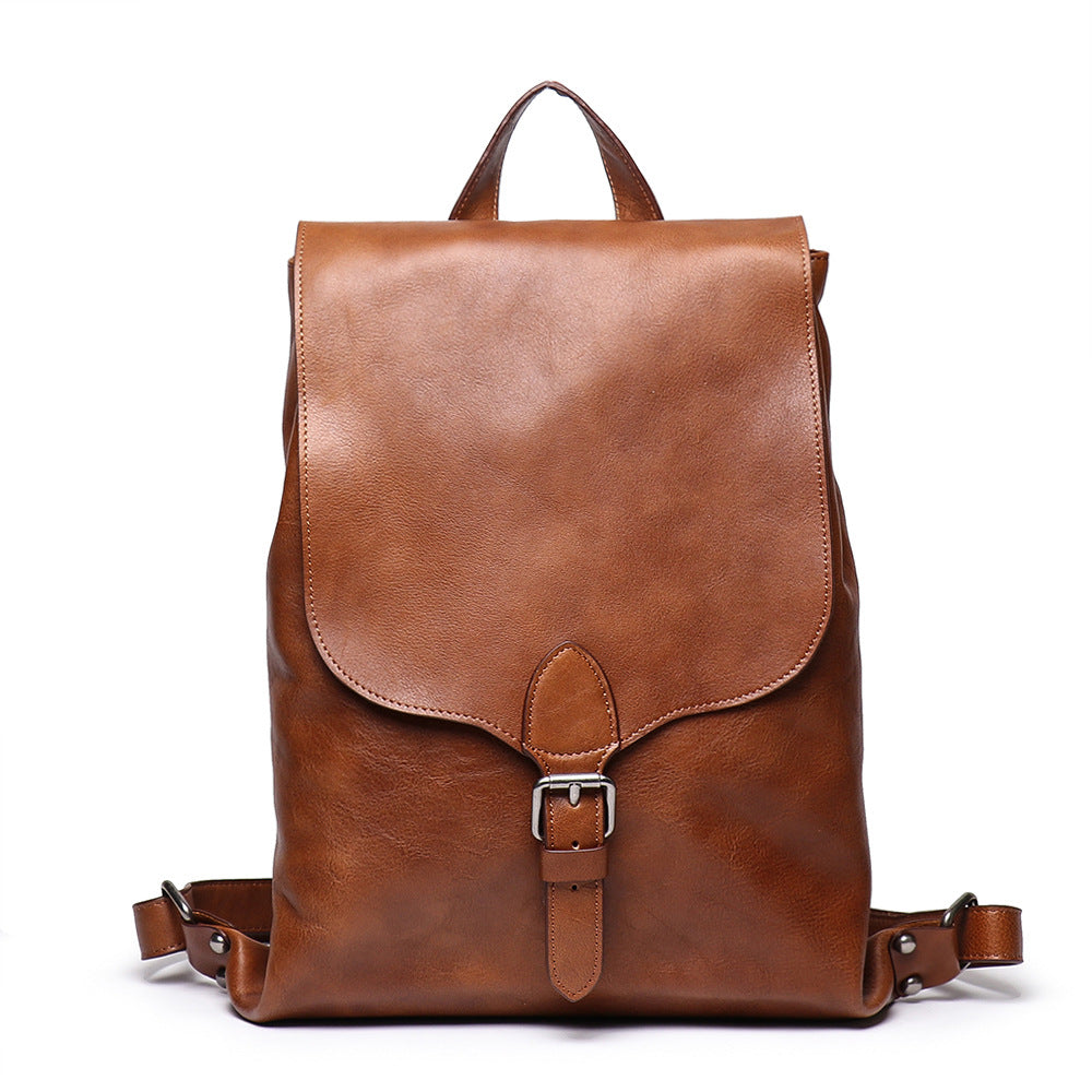 Retro Persoanal Design Leather Backpack L9019-Leather Backpack-Coffee-Free Shipping Leatheretro