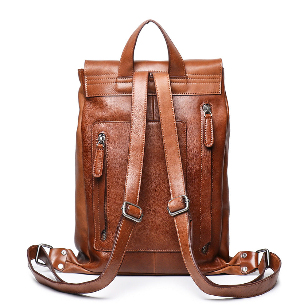 Retro Persoanal Design Leather Backpack L9019-Leather Backpack-Brwon-Free Shipping Leatheretro