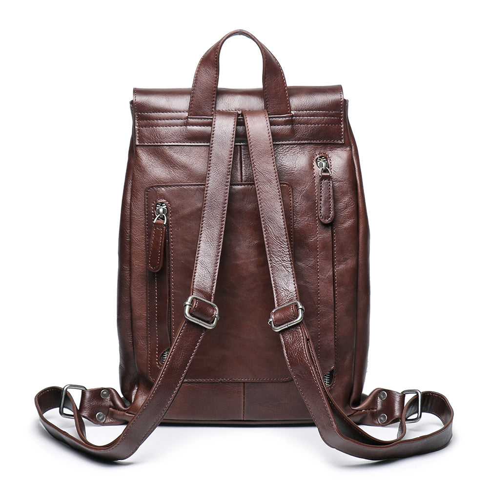 Retro Persoanal Design Leather Backpack L9019-Leather Backpack-Coffee-Free Shipping Leatheretro